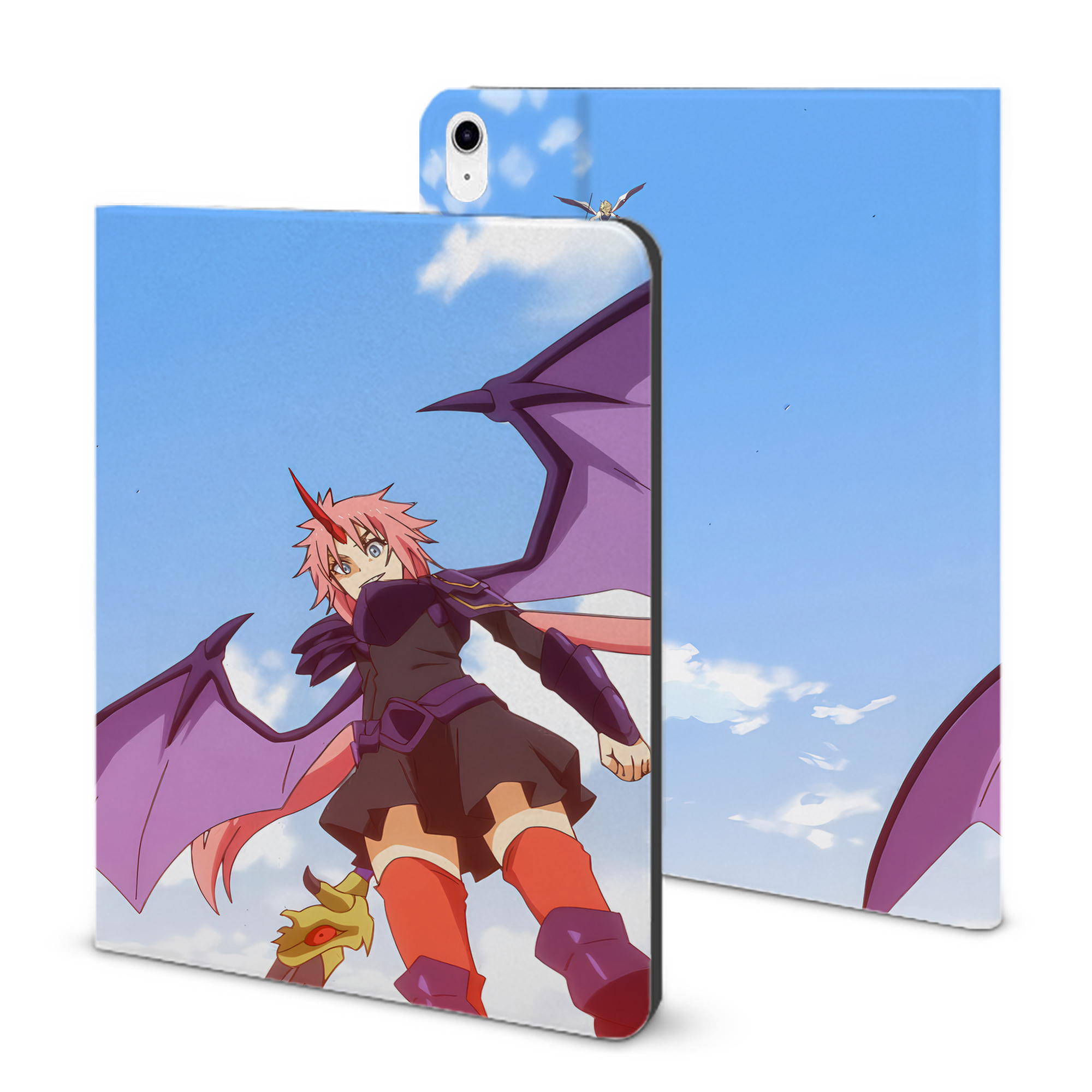 （画像用） 転スラ Regarding Reincarnated to Slime IPad ケース ブック型 PUレザー TPU 耐衝撃 軽量 薄型 ペン収納なし 全面保護 IPad 各モデル対応